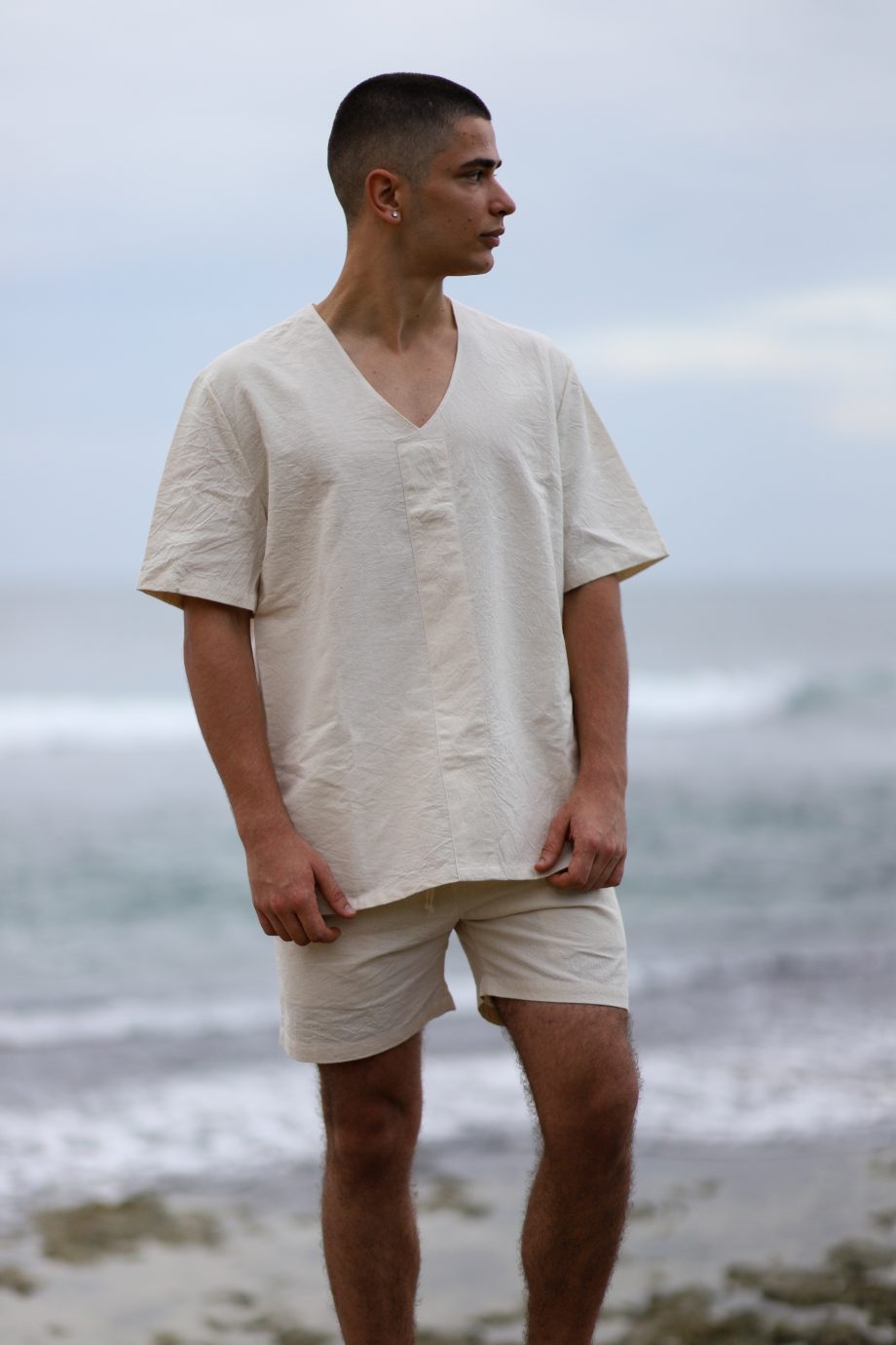 Higher Himalayan's 'V Shirt' features a relaxed fit and a distinctive V-neckline, crafting an air of casual sophistication. Made from the same high-quality, ethically sourced Himalayan hemp, this shirt is a testament to timeless style, merging the laid-back essence of beach life with an understated elegance suitable for any setting.