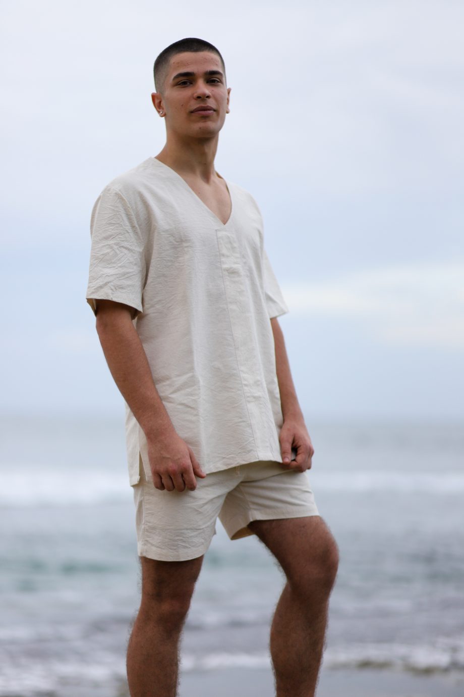 Higher Himalayan's 'V Shirt' features a relaxed fit and a distinctive V-neckline, crafting an air of casual sophistication. Made from the same high-quality, ethically sourced Himalayan hemp, this shirt is a testament to timeless style, merging the laid-back essence of beach life with an understated elegance suitable for any setting.